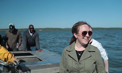 Andrea on boat